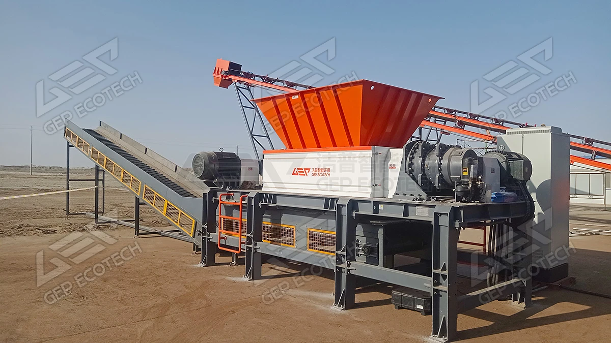 双轴工业垃圾撕碎机